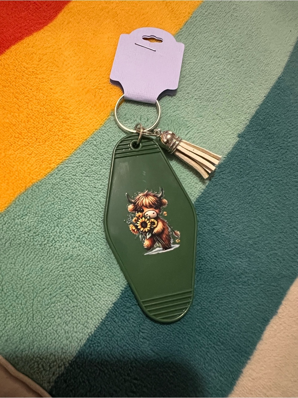 Highland Cow Keychain 🌻